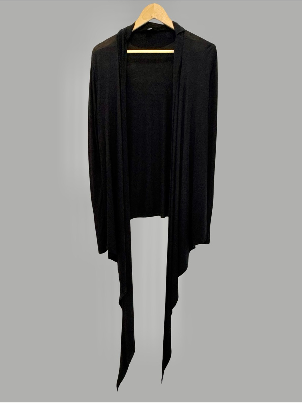 Rudsak Black Knit Open Front Asymmetrical Long Sleeve Cardigan P/S ($250)